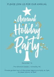 Holiday Party invitation blue