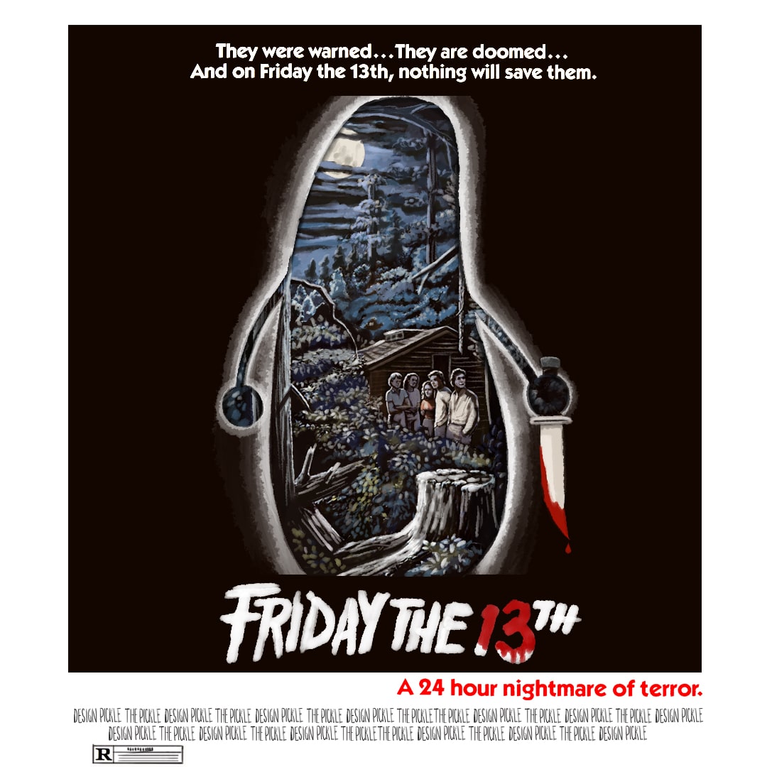 Friday the 13th movie poster using Custom Illustrations