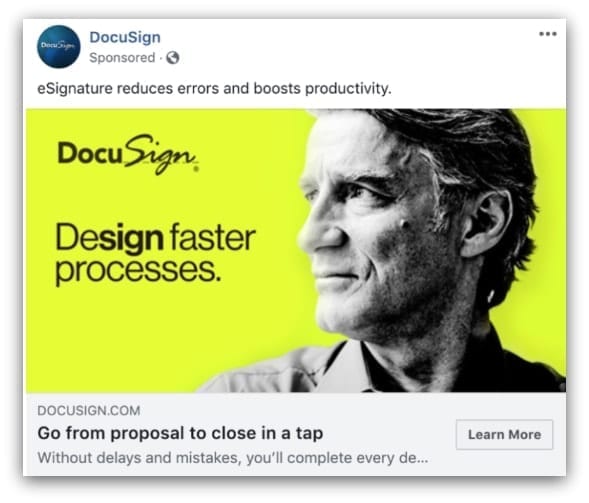 DocuSign Facebook ad