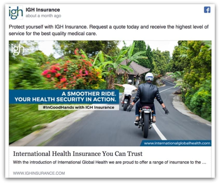 IGH Insurance Facebook ad