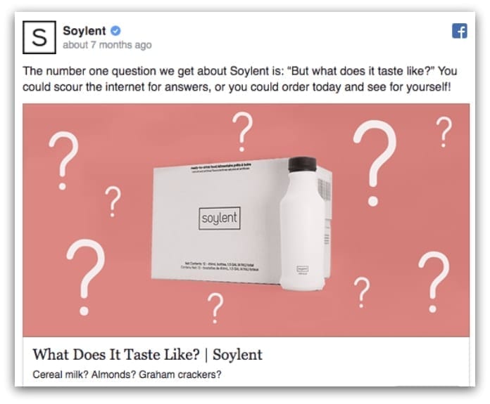 Soylent Facebook ad