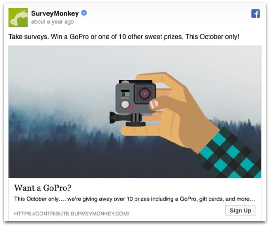 SurveyMonkey Facebook ad 2