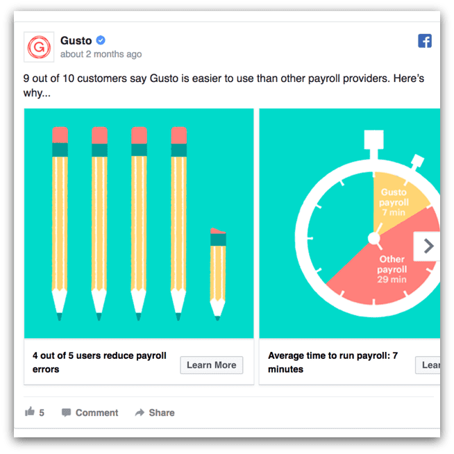 Gusto Facebook ad